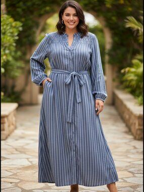 chinese dress ladies Caslon striped Dress  Young and Channing